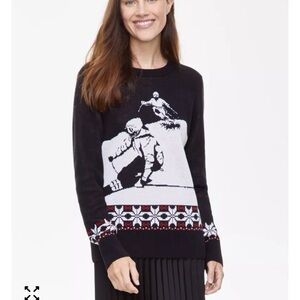 Black Holliday Ski Pattern Sweater XL